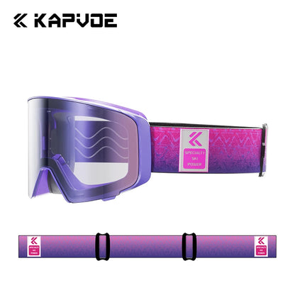 Kapvoe Photochromic Snow Goggles Men Ski Goggles Snowboard Anti-Fog Mask for Women UV400 Protection Glasses Snowmobile Winter