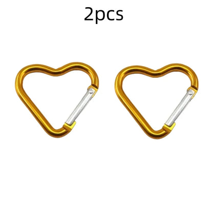 Outdoor Carabiner Heart Shape Keychain Clip Aluminum Alloy Rings Climbing Clips Spring Snap Hook Carabiner Durable