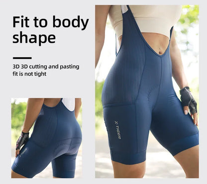 X-Tiger Women Pro Cycling Bib Shorts Summer Laika MTB Road Bicycle Shorts Women's Cycling Suspenders With ST-MULTI cushion
