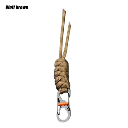 Handmade Snake Knot Paracord Keychain Outdoor Rock Climbing Camping Rescue Emergency Survival Rope Metal Key Chains Gifts