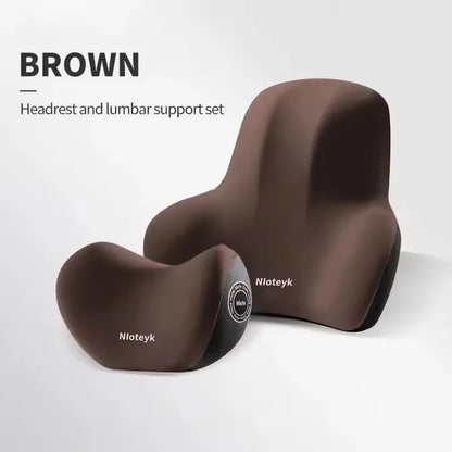 Car Neck Pillow Memory Foam Protective Lumbar Support Backrest Relieves Pressure Breathable Car Headrest Pillow Car Assesories