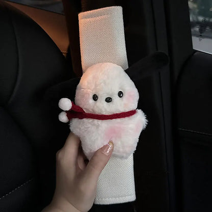 Cartoon Car Seat Belt Cover Anime Puppy Plush Auto Seat Belt Shoulder Protector Pad Car Interior Accessories