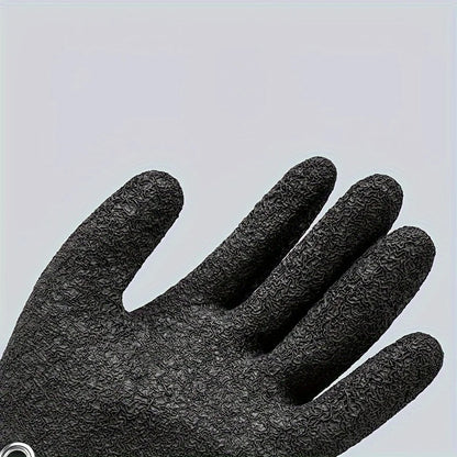 Fishing Catching Gloves Magnet Release Anti-slip Waterproof Fishing Gloves