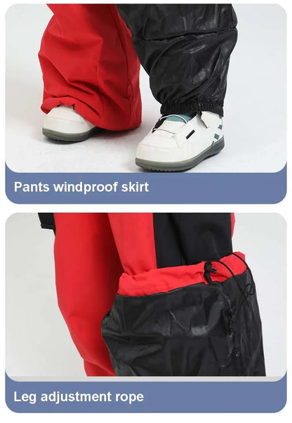 2025 New Loose Skiing Pants Outdoor Windproof Waterproof Woman Ski Overalls Men Winter Snowboard Sports Clothes Couple Snow Pant
