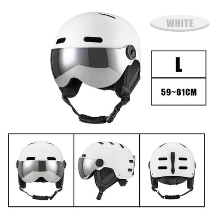 Skiing Helmet Snowboard Helmet With Detachable Glasses Winter Outdoor Sports Ski Helmet Safety Skateboard Skiing Snowboard Snow