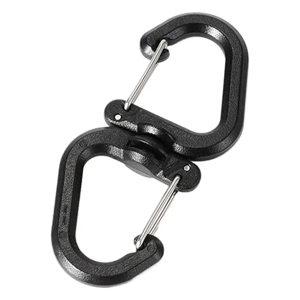 Double Clip Carabiner Outdoor Hook Clip Multi-Use Outdoor S Chain Hooks Portable Backpack Locking Hooks With 360 Degree Swivel