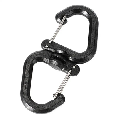 Double Clip Carabiner Outdoor Hook Clip Multi-Use Outdoor S Chain Hooks Portable Backpack Locking Hooks With 360 Degree Swivel