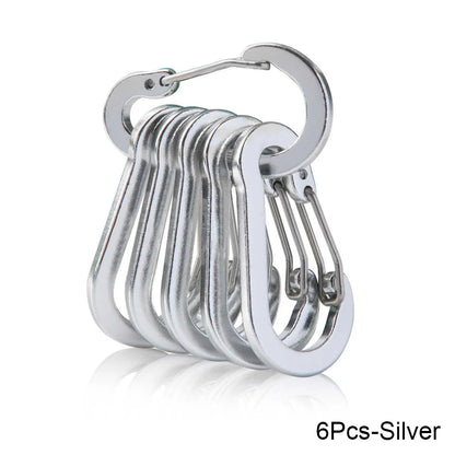 6/12pcs Outdoor Camping Multi Tool Mountaineering Buckle Steel Small Carabiner Clips Fishing Climbing Acessories Dropshipping