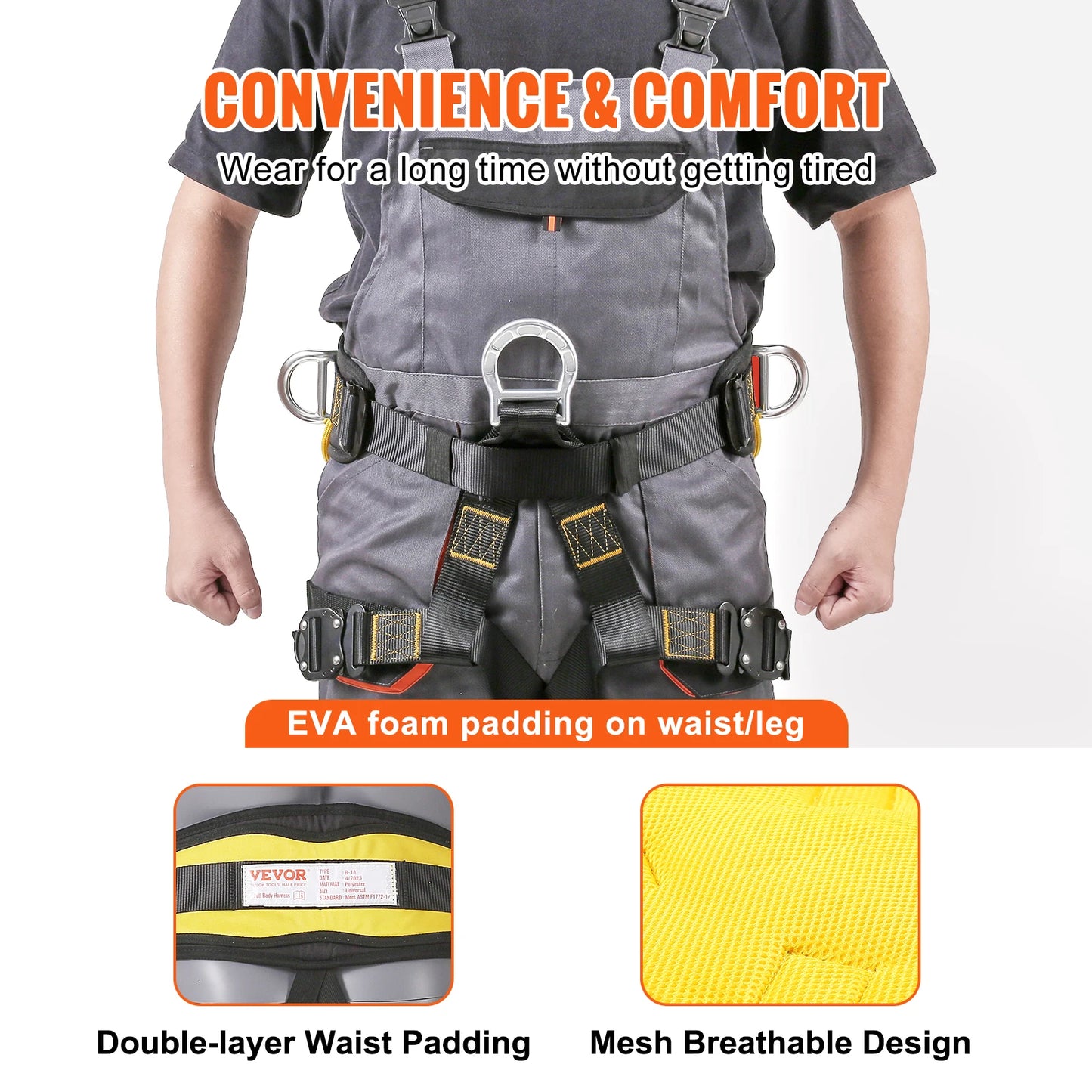 Half Body Safety Harness 340 lbs for Fire Rescuing Caving Rock Climbing