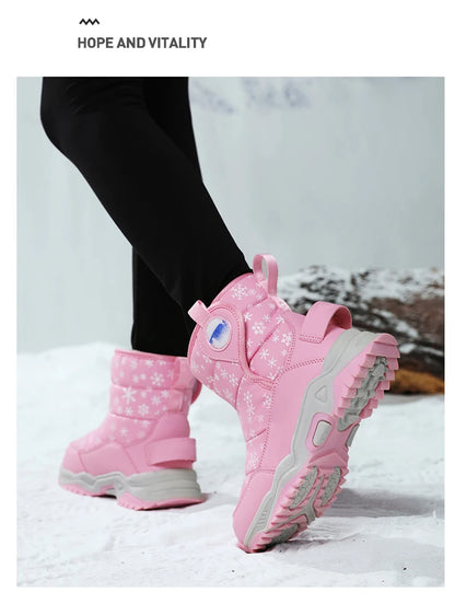 Hot Sell Girls Boots Children Snow Boots For Boys Fashion Sneakers Winter Kids Warm Snow Boots Sport Fashion Leather Shoes