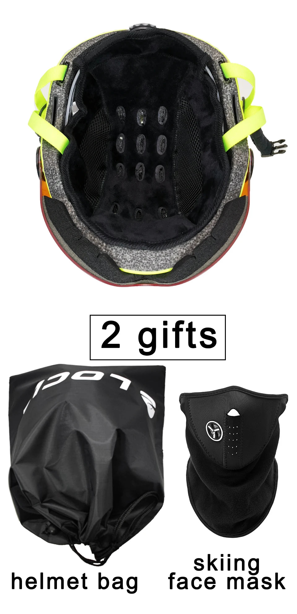 LOCLE Upgrade Skiing Helmet Men Women Children Ultralight Snowboard Skateboard Motorcycle Snowmobile Ski Helmet Visor Goggles