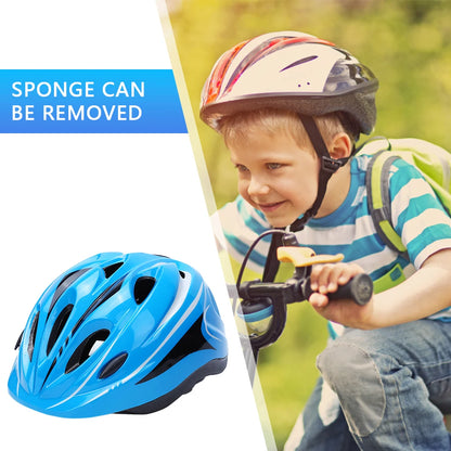 Child Bicycle Helmet Kids MTB Road Bike Helmets Safe Breathable Protection Headgear with Kneepads for Outdoor Sports Headpiece