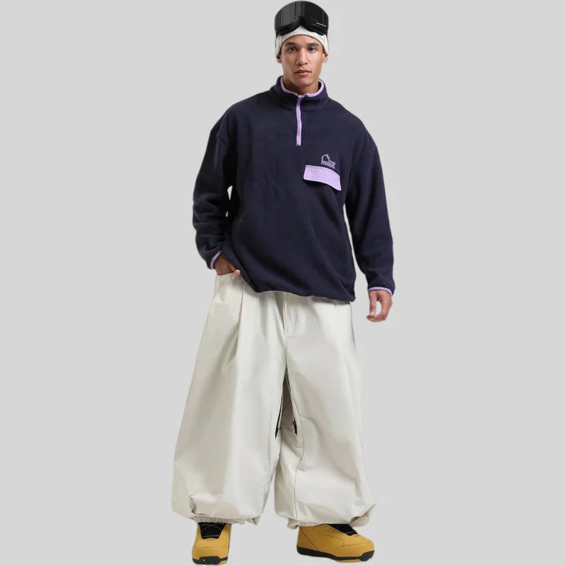 GSOU SNOW Plus Size Winter Ski Trousers Super Baggy Men Snowboard Clothes Women Snow Pants Outdoor Sports Winterproof Breathable