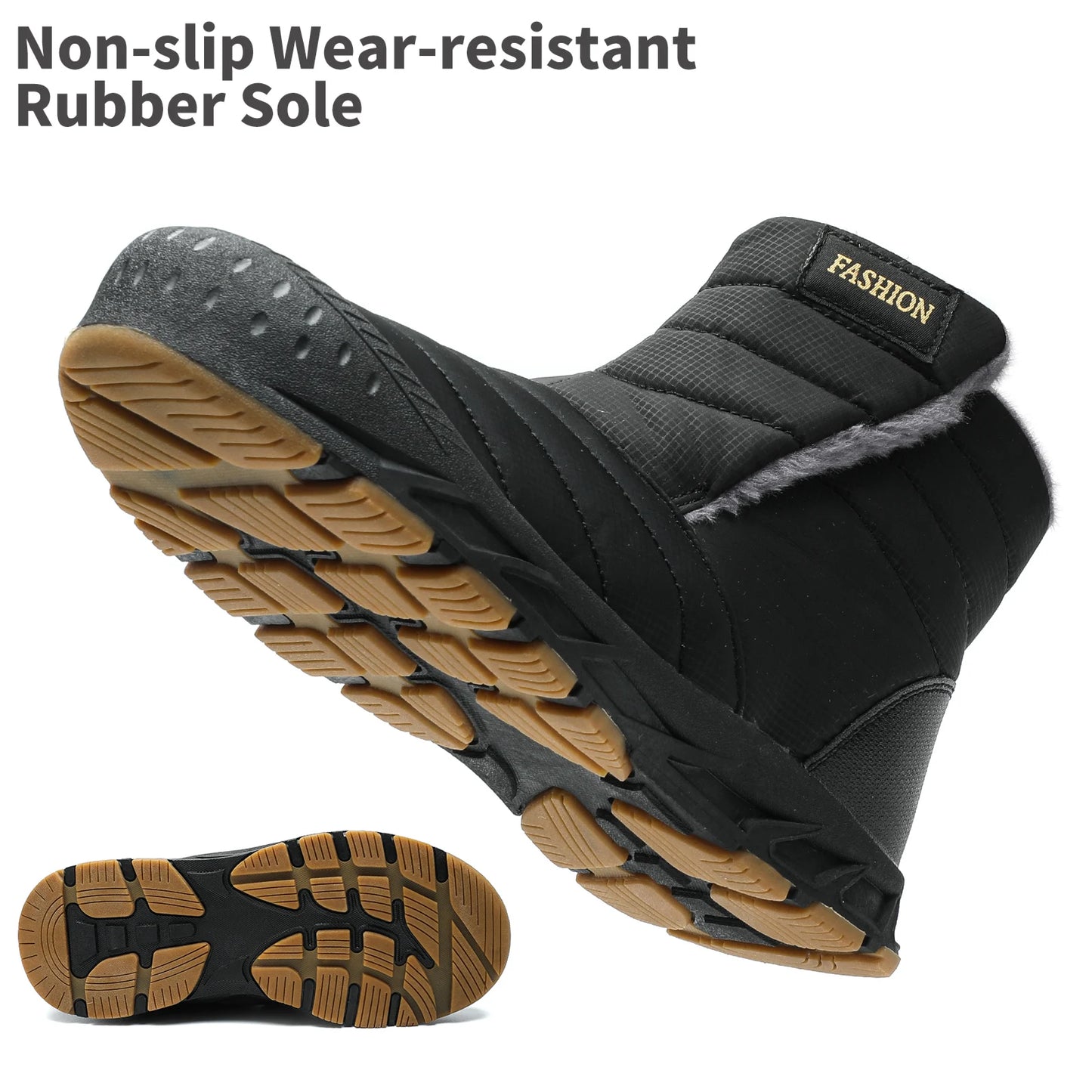 New Men Winter Snow Boots Outdoor Women Velvet Warm Walking Shoes Waterproof Ski Shoes High-Top Cotton Boots Thick Cotton Shoes
