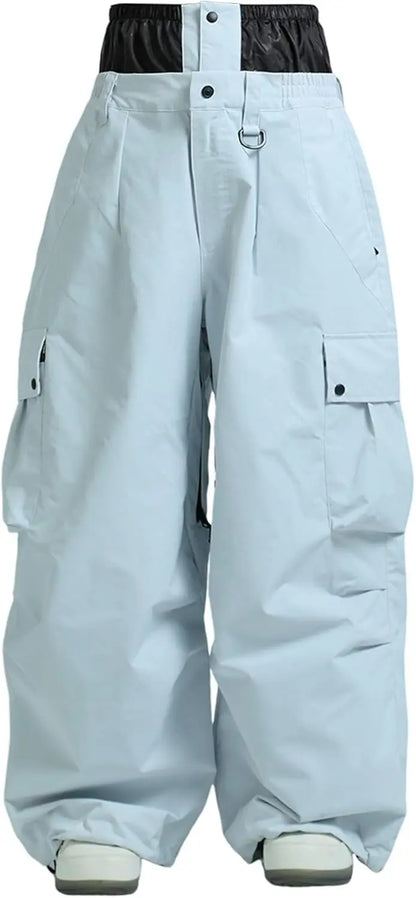 GSOU SNOW Super Baggy Snowboard Pants Men Waterproof Windproof Sports Clothes Insulated Loose Fit Ski Trousers for Cold Weather