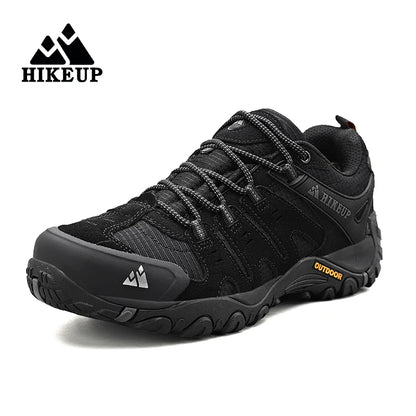 Men's Hiking Shoes HIKEUP - Suede Leather Waterproof Trekking Boots Tactical Outdoor Sneakers