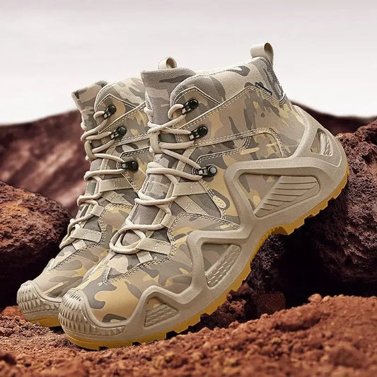 Oxford Waterproof Tactical Boots Men's Outdoor Non-slip Climbing Hiking Sports Shoes 45Plus Size Camouflage Work Shoes 46