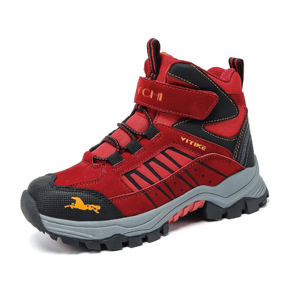 Kids Hiking Boots Boys Girls Outdoor Walking Climbing Sneaker Comfortable Snow Shoes Hiker Boot Antiskid Steel Buckle Sole