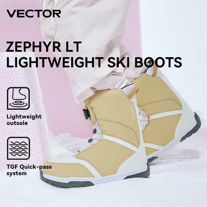 VECTOR Professional Women Man Ski Shoes Warm Waterproof Snowboard Boots Non-slip Leather Breathable Snow Boots Equipment