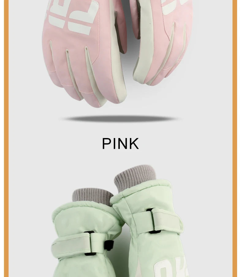 Waterproof ski gloves for women, warm and windproof for men, with added insulation and thickness. Suitable for cycling, outdoor