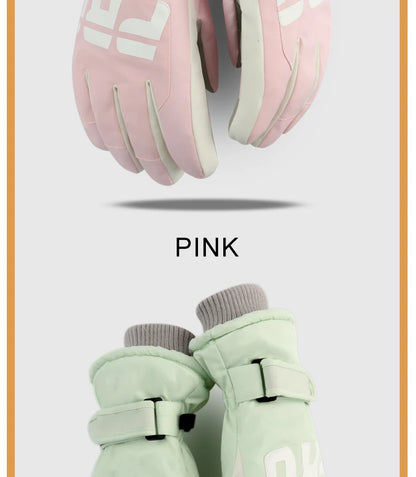 Waterproof ski gloves for women, warm and windproof for men, with added insulation and thickness. Suitable for cycling, outdoor