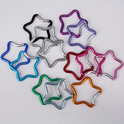 Aluminum Alloy Outdoor Star Shaped Spring Locking Carabiner Clip Keychains for Backpack Camping Hiking Traveling