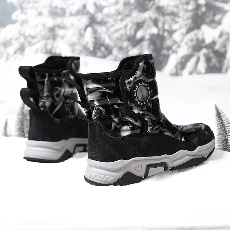 Winter Children's Cotton Shoes Anti-Slip Ice Claw High-Top Waterproof Fleece-Lined Snow Boots for Girls And Boys Hot Sale Of The