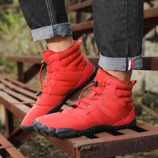 Men Winter Outdoor Velvet Warm Snow Boots Hiking Shoes Waterproof Ski Shoes High-Top Large Size Cotton Boots Thick Cotton Shoes