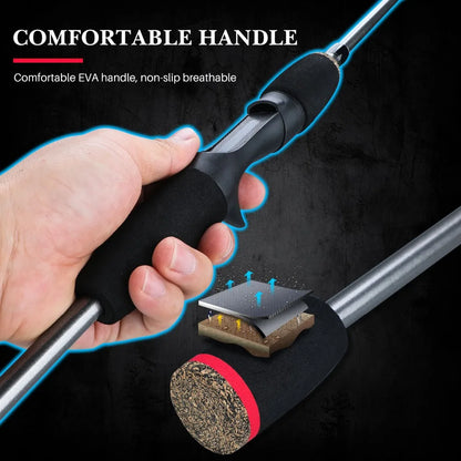 Sougayilang Spinning/Casting Rod 5 Sections Carbon Fiber Ultra Light Carp Fishing Pole Outdoor Sport Stream Fishing Tools/Tackle