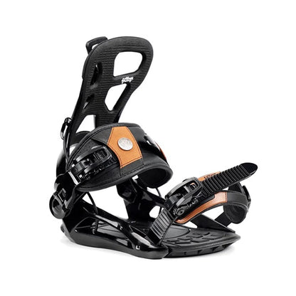 LILKINGS L1 Snowboard Bindings Quick Step-in SP System EVA Shock Absorption Leather Straps for Beginner Intermediate Riders