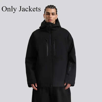 New Men Ski Jacket Waterproof Windproof Warm Breathable Snowboarding Coat 2025 Winter Sports Unisex Polyester Skiing Top Outdoor