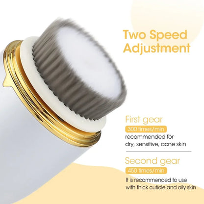 3 IN 1 Ultrasonic Facial Cleaner Pore Face Electric Face Cleansing Brush Skin Care Massager Blackhead Remover Facial Clean Brush