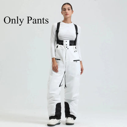 New Unisex Ski Pants Women Windproof Waterproof Snow Strides Warm Breathable Thickened Winter Outdoor Snowboarding Trousers