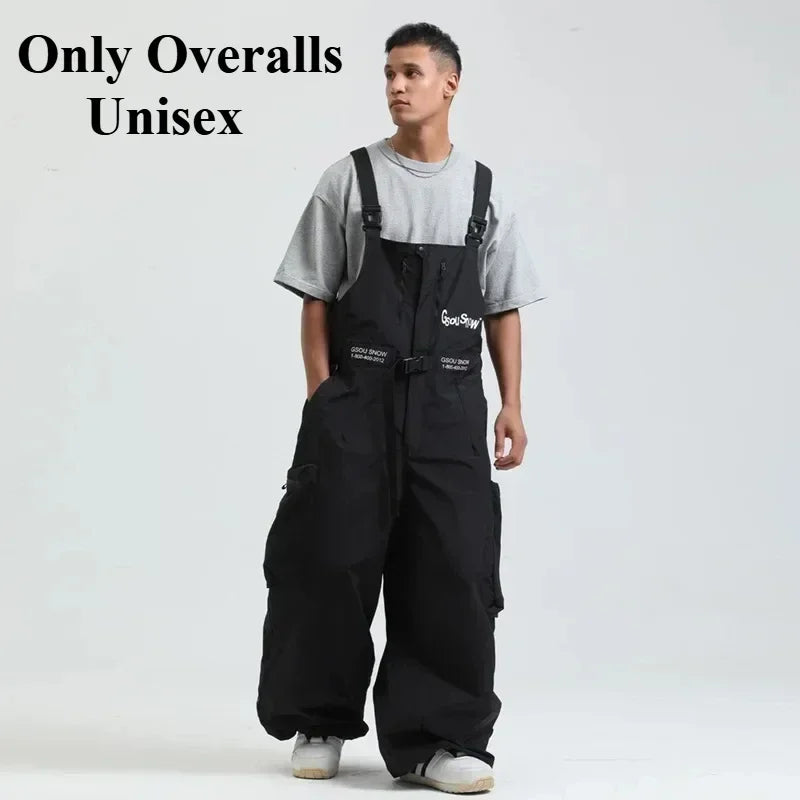 2025 New Loose Skiing Pants Outdoor Windproof Waterproof Woman Ski Overalls Men Winter Snowboard Sports Clothes Couple Snow Pant