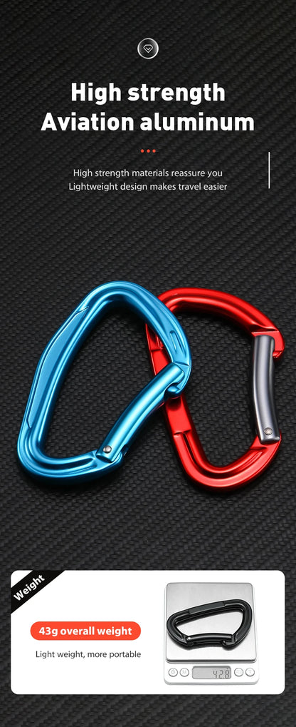 CLIWIZ SGM7118 Curved D- Straight UIAA CE Certified Climbing Carabiner 23kN 7075 Aluminum Carabiner Climbing Safety Snap Hook