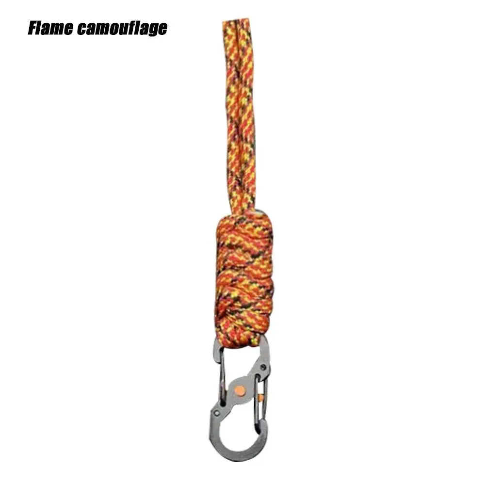 Handmade Snake Knot Paracord Keychain Outdoor Rock Climbing Camping Rescue Emergency Survival Rope Metal Key Chains Gifts