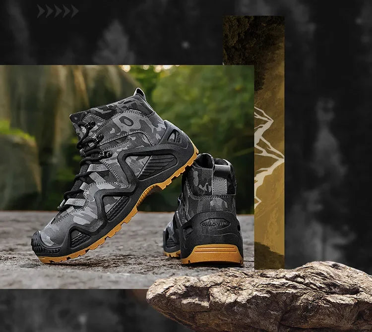 Oxford Waterproof Tactical Boots Men's Outdoor Non-slip Climbing Hiking Sports Shoes 45Plus Size Camouflage Work Shoes 46
