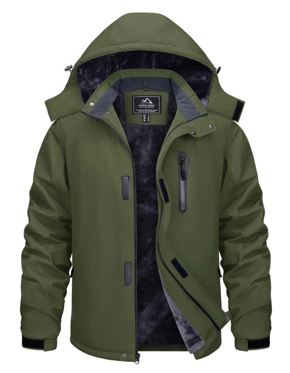 TACVASEN Winter Thicken Ski Snowboard Jacket Mens Fleece Waterproof Hiking Jackets Outdoor Mountain Trekking Windbreaker Parka