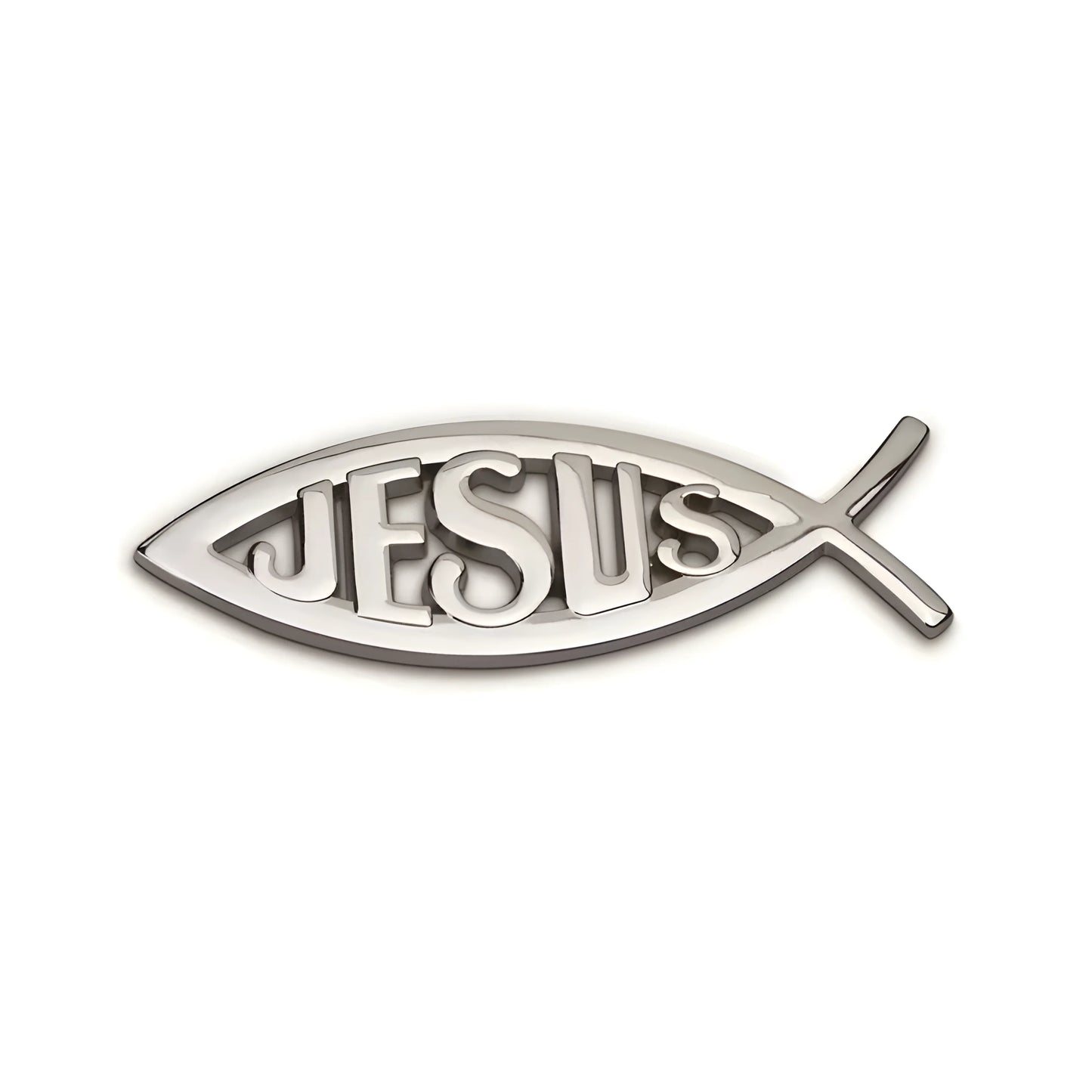 Metal Jesus Fish Stickers Applicable to Car Trunk, Fender and Rear Bumper, 3D Metal Stickers, Christian Badge