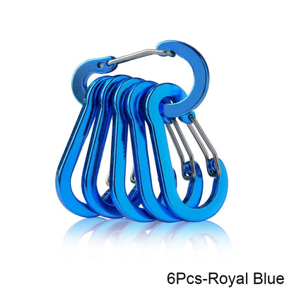 6/12pcs Outdoor Camping Multi Tool Mountaineering Buckle Steel Small Carabiner Clips Fishing Climbing Acessories Dropshipping