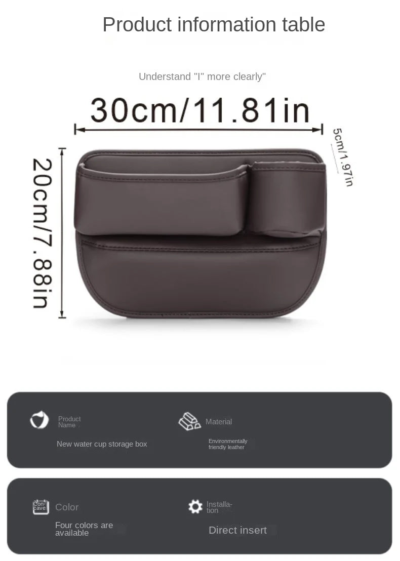 Car Seat Gap Organizer Multifunction Console Crevice Filler Side Storage Box with Cup Holder Sundries Storage Pocket Accessories