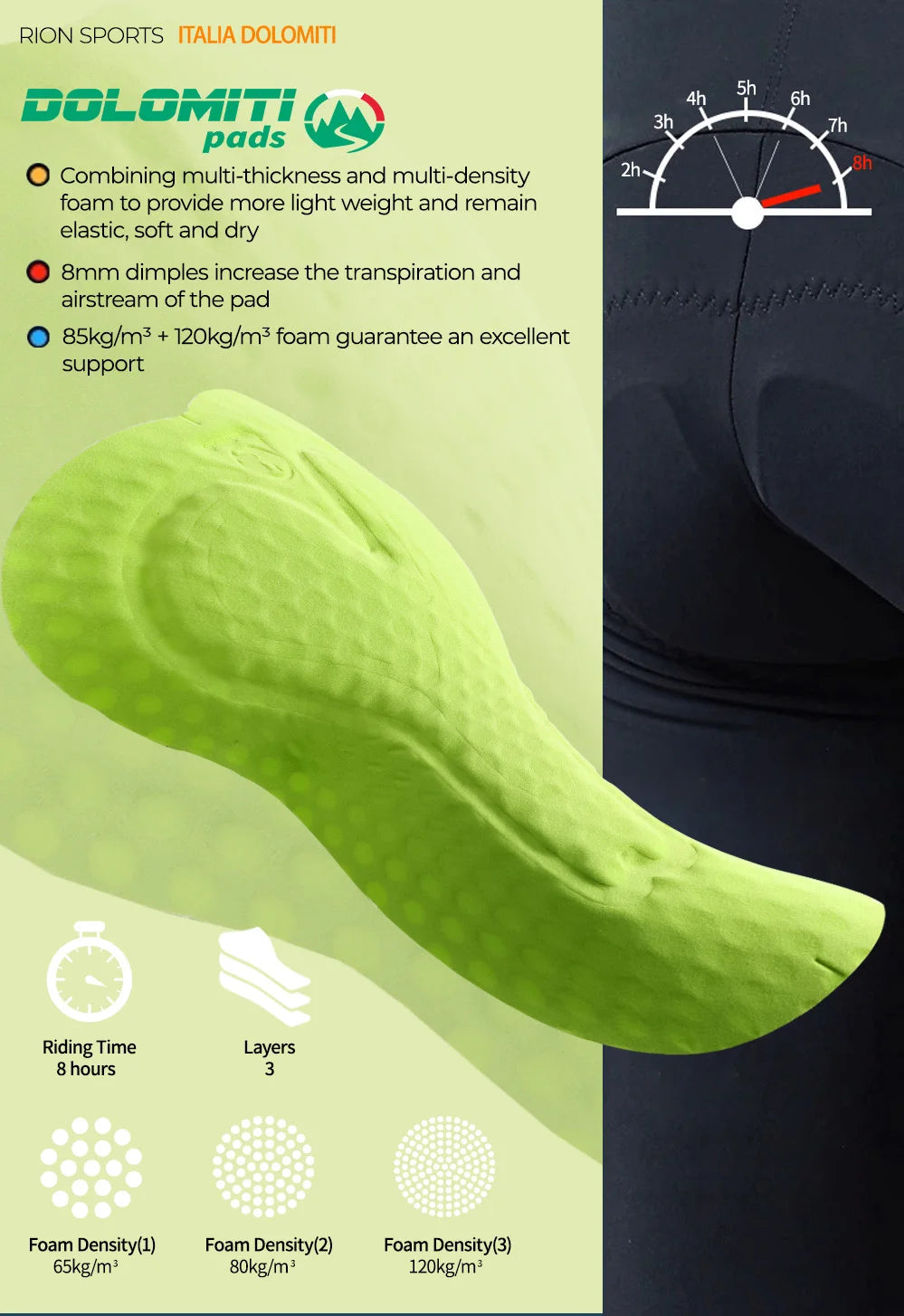 RION Women Cycling Bib Shorts MTB Tights Mountain Bike Jumpsuit Female Braces Bibs Road Bicycle Clothing 8H Dolomiti Pro Summer