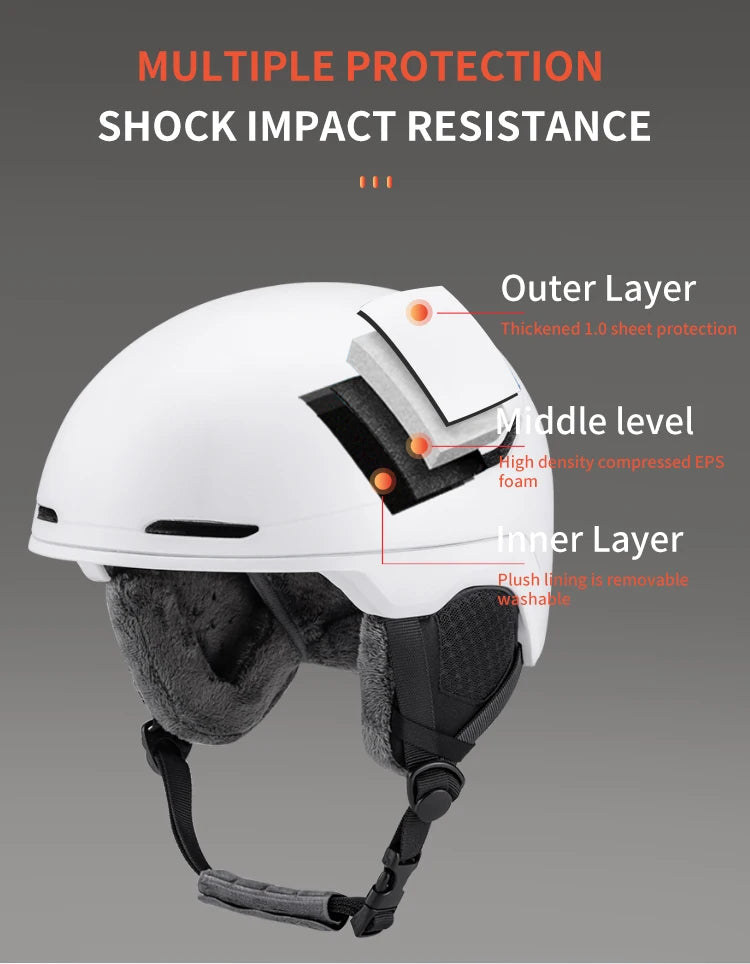 Seeker Winter Ski Helmet One-piece Adult Children Universal Snow Helmet Skating Ski Snowboard Outdoor Sports Safety Helmets