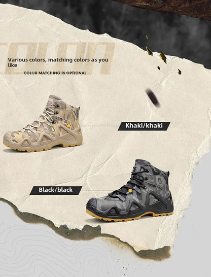 Oxford Waterproof Tactical Boots Men's Outdoor Non-slip Climbing Hiking Sports Shoes 45Plus Size Camouflage Work Shoes 46