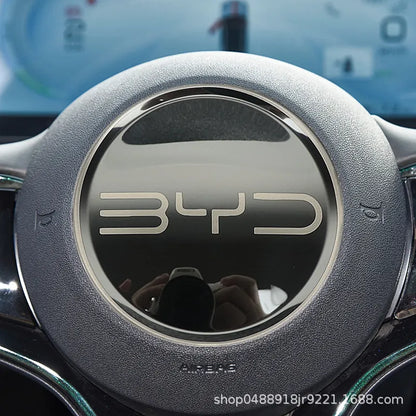 Car Steering Wheel Sticker Stainless Steel Steering for BYD Atto3 Yuan Plus Dolphin Seal Seagull Sealion SHARK Protective Cover
