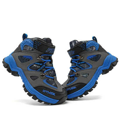 Kids Hiking Boots Boys Girls Outdoor Walking Climbing Sneaker Comfortable Snow Shoes Hiker Boot Antiskid Steel Buckle Sole