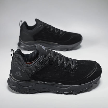 HIKEUP Latest Men's Hiking Shoes Wear-resistant Non-slip Outdoor Sneaker Rock Climbing Trekking Hunting Men Sports Suede Leather
