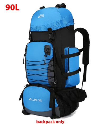 Large 90L Travel Bag Camping Backpack Hiking Army Climbing Bags Mountaineering  Sport Bag Outdoor Shoulder Rucksack Men Women
