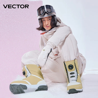 VECTOR Professional Women Man Ski Shoes Warm Waterproof Snowboard Boots Non-slip Leather Breathable Snow Boots Equipment