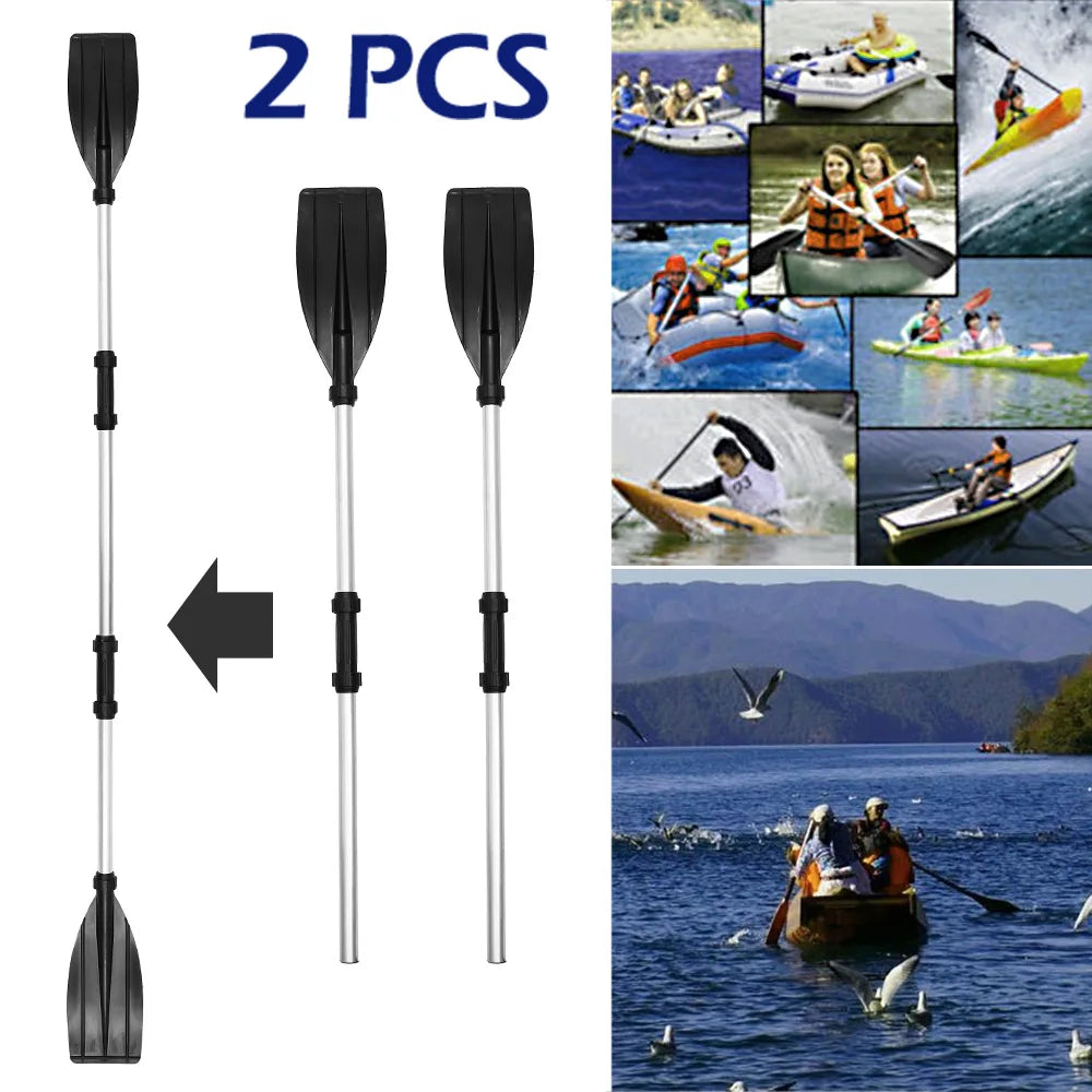 1 Pair Kayak Paddles Heavy Duty Aluminium Alloy Kayak Oars Adjustable Length Detachable Portable Paddles for Inflatable Kayaks